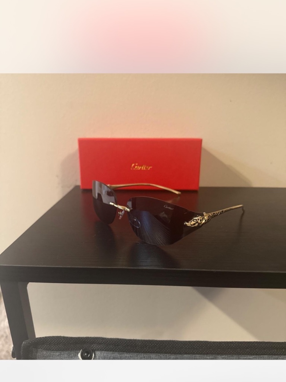 Cartier Gold Frame Sunglasses with Dark Gradient Lenses - Picture 3 of 3